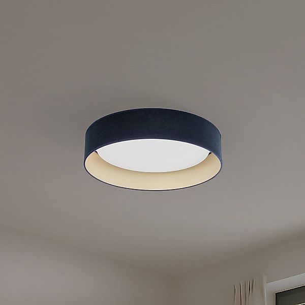 LED-Deckenlampe Plafond Samt dunkelblau, Ø 45 cm, 3-step-dim günstig online kaufen