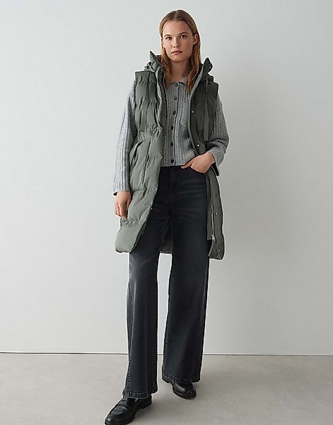 OPUS Steppweste WALMA mit Kapuze knielang, aufgesetzte Taschen vorne, verde günstig online kaufen