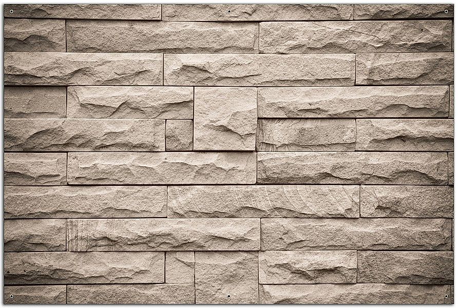 Wallario Sichtschutzzaunmatten Steinwand grau-braun günstig online kaufen