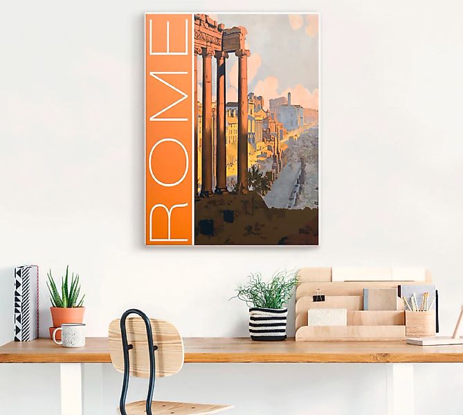 Artland Leinwandbild »Rom Vintage Reiseplakat«, Italien, (1 St.), auf Keilr günstig online kaufen