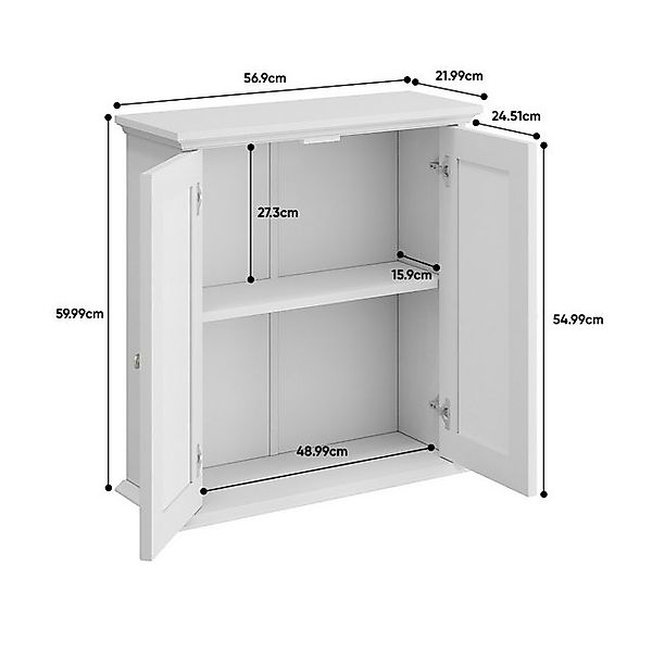 Semiocthome Wandhängeschrank Weißer wandmontierter Badezimmerschrank mit Ko günstig online kaufen