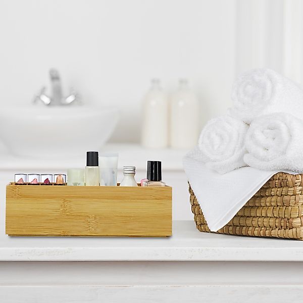 relaxdays Aufbewahrungsbox 4 x Ordnungsbox Bambus günstig online kaufen
