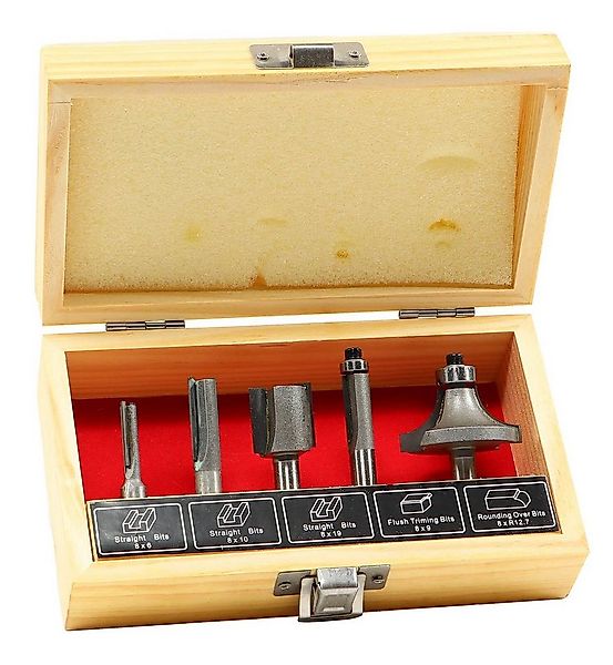 Easy Work Fräsbohrer Oberfräsensatz 5 teilig zum Nuten, Abkanten, Ausfräsen günstig online kaufen