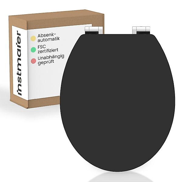 instmaier WC-Sitz Gaia Holz Toilettendeckel, schwarz günstig online kaufen