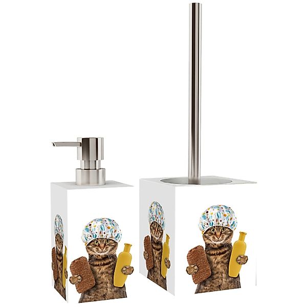 Sanilo Badaccessoire-Set Shower Cat, WC-Bürste und Seifenspender, 2 tlg., 2 günstig online kaufen