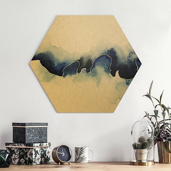 Hexagon-Alu-Dibond Bild Abstrakt Gletscherbruch günstig online kaufen