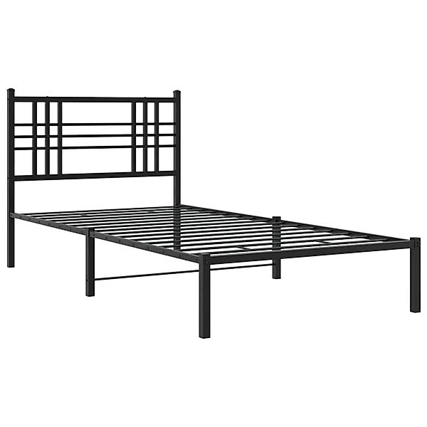 vidaXL Bettgestell mit Kopfteil Metall Schwarz 90x200 cm 376317 günstig online kaufen