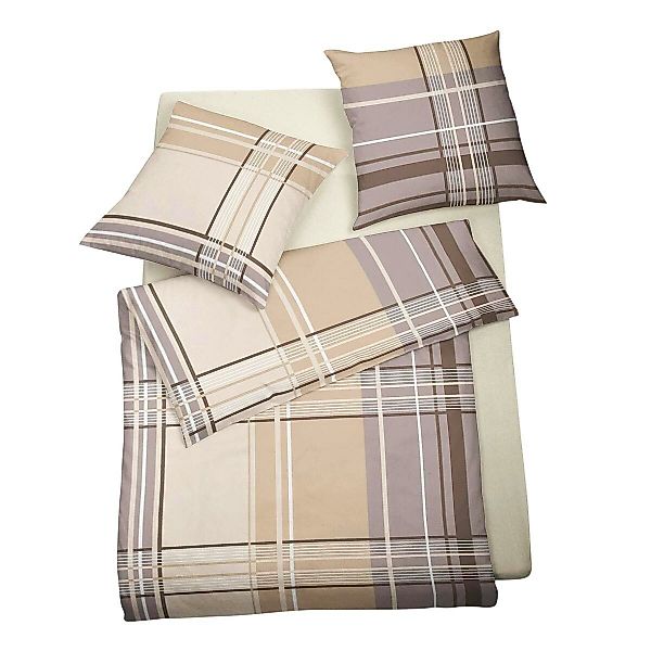 BETTWARENSHOP Bettwäsche Streifen beige, Biber, 2 günstig online kaufen