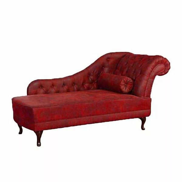 JVmoebel Chaiselongue Chaiselongues Chesterfield Rot Liege Chaise Textil So günstig online kaufen