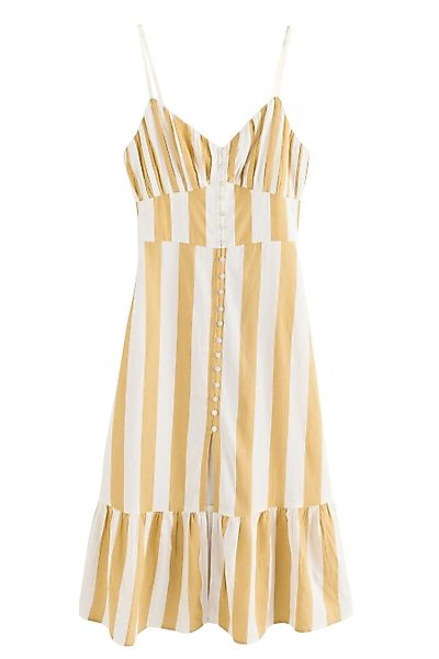 Next Midikleid Durchgeknöpftes Midikleid mit Leinenanteil günstig online kaufen