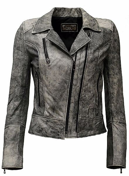 Zimmert Leather Lederjacke Liusa Schwarzgrau im Vinage Look, oder gecrushed günstig online kaufen