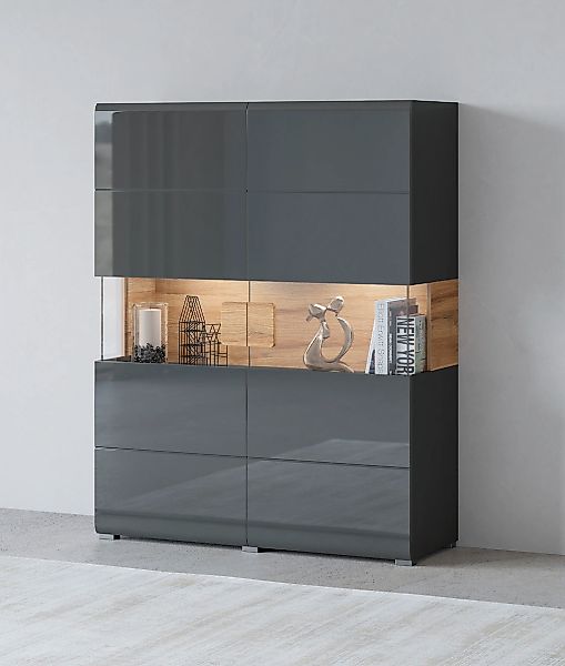 INOSIGN Highboard "Toledo,Breite 121,5 cm, trendige Hochkommode mit 2 Türen günstig online kaufen