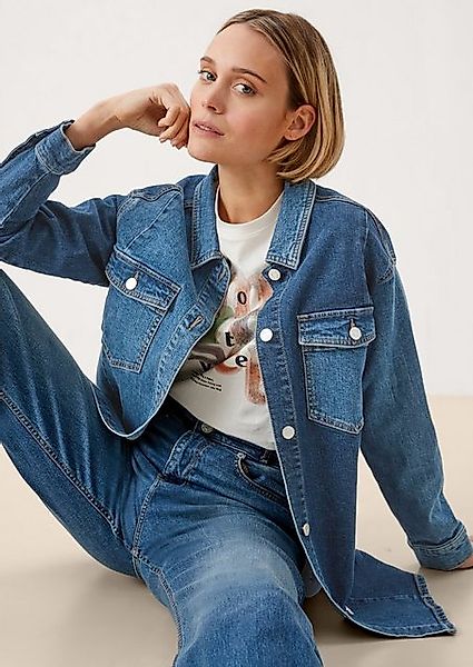 s.Oliver Jeansjacke Overshirt aus Denim Ziernaht günstig online kaufen