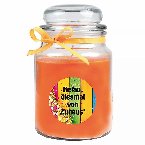 HS Candle Duftkerze & Glas Karneval Orange Bonbon 110h günstig online kaufen