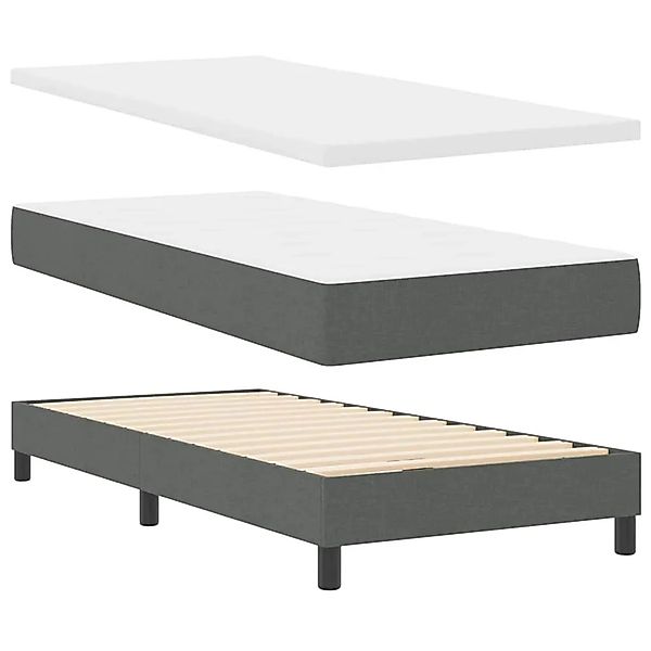 vidaXL Boxspringbett mit Matratze Dunkelgrau 90 x 190 cm Stoff 3339934 günstig online kaufen