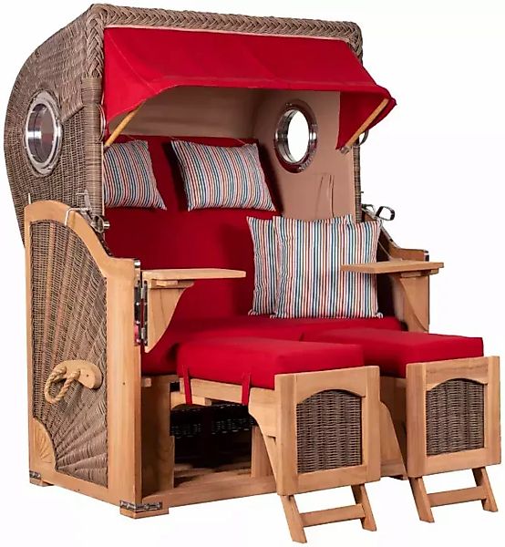 Strandkorb Amrum Teak PE grey Dessin 585 günstig online kaufen