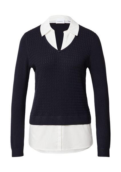 comma Longpullover Strickpullover 2-in-1-Pullover in Layering-Optik günstig online kaufen