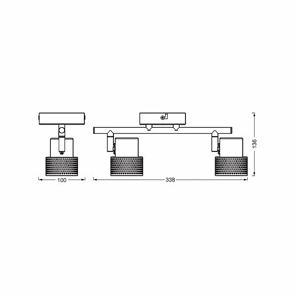 OSRAM Deckenstrahler CORK, weiß, 2 Spots, GU10-LED, 927, dim günstig online kaufen