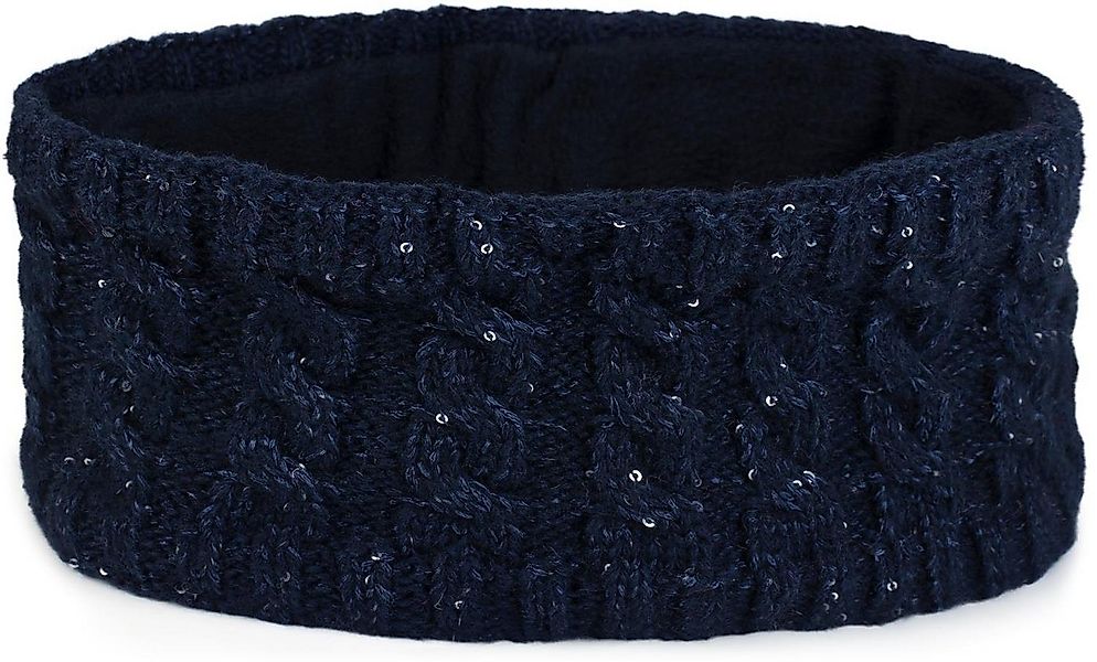 styleBREAKER Stirnband Strick Stirnband Zopfmuster Pailletten (1-St) günstig online kaufen