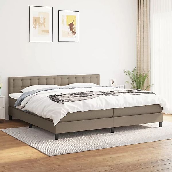 Vidaxl Boxspringbett Mit Matratze Taupe 200x200 Cm Stoff günstig online kaufen