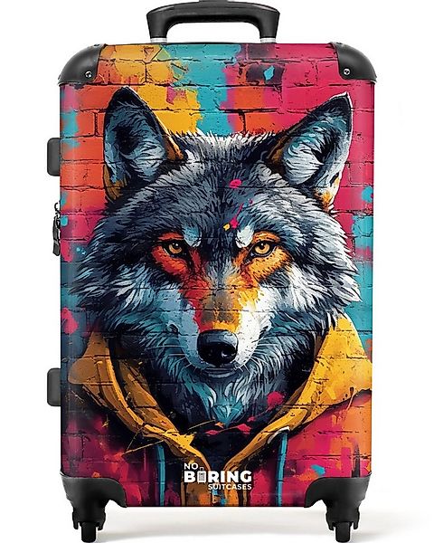 NoBoringSuitcases.com© Hartschalen-Trolley mit leuchtende Räder - Bunter Fu günstig online kaufen