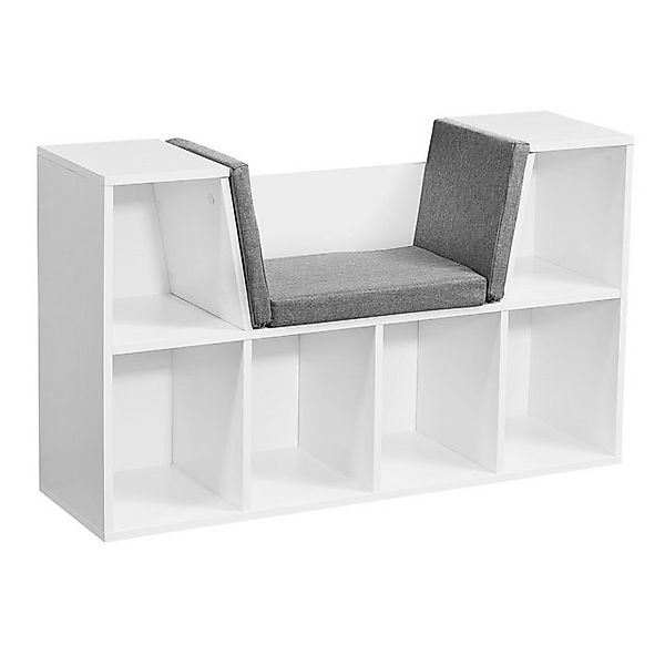 Wohnling Schuhschrank Design Regal mit Sitzfläche 101,5 x 61,5 x 30 cm Weiß günstig online kaufen