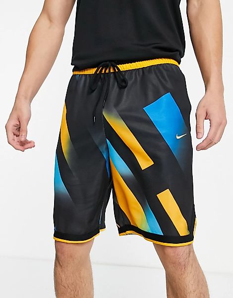 Nike Basketball – Schwarze Shorts mit Grafik-Print günstig online kaufen