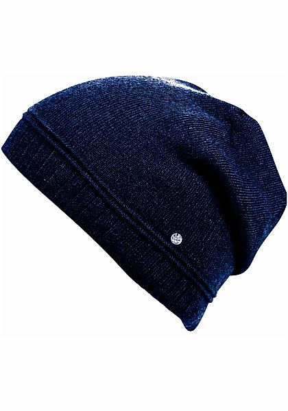 Capelli New York Beanie Metall-Logo, gerafft, Feinstrick günstig online kaufen