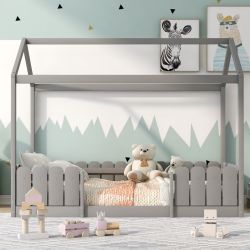 Flieks Kinderbett (1-tlg), Hausbett Kiefernholz 90x200cm günstig online kaufen