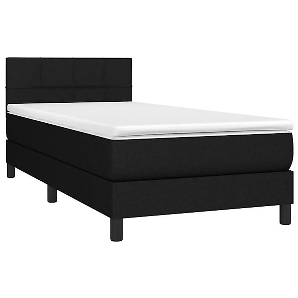 vidaXL Boxspringbett mit Matratze & LED Schwarz 100x200 cm Stoff 3133135 günstig online kaufen