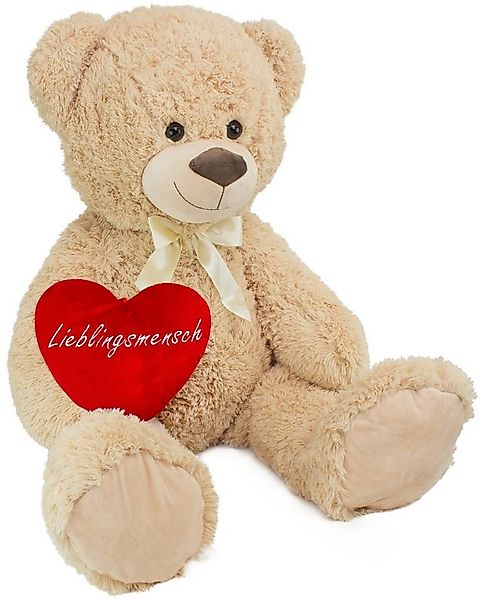 BRUBAKER Kuscheltier XXL Teddybär 100 cm groß mit Herz Lieblingsmensch (1-S günstig online kaufen