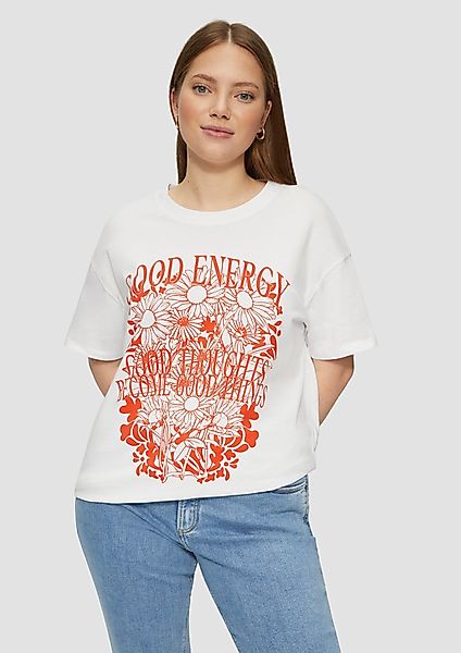 QS Kurzarmshirt Baumwollshirt mit Frontprint und günstig online kaufen