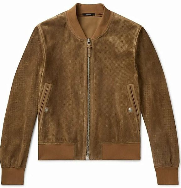 Tom Ford Winterjacke Tom Ford Iconic Perforated Suede Bomber Jacket Leather günstig online kaufen