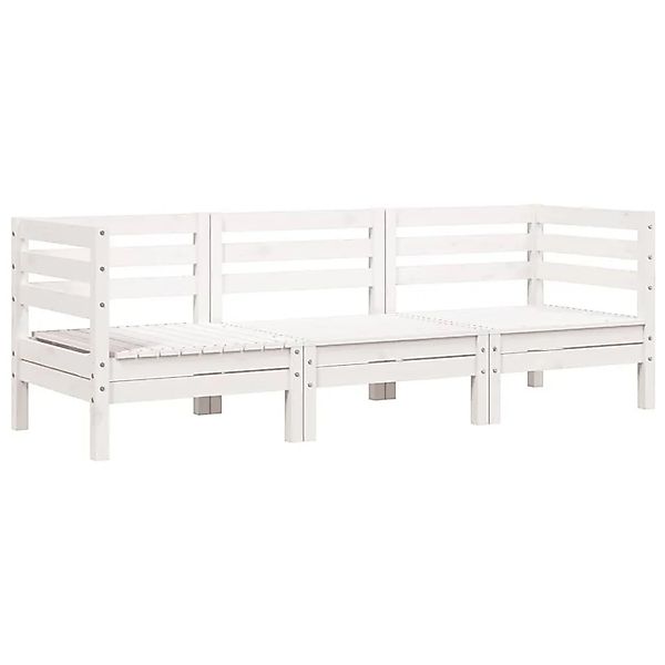 vidaXL Gartensofa 3-Sitzer Weiß Massivholz Kiefer 838027 günstig online kaufen
