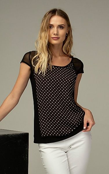 Passioni T-Shirt mit Punkteprint und Chiffon-ärmeln günstig online kaufen