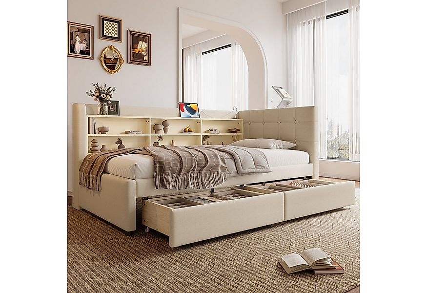 Ulife Daybett Tagesbett, Schlafsofa, Kinderbett mit 2 Schubladen, USB + Typ günstig online kaufen