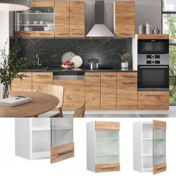 Vicco Glashängeschrank Fame-Line, Goldkraft Eiche/Weiß, 40 günstig online kaufen