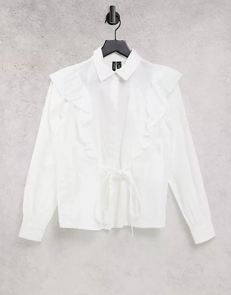 Vero Moda – Rüschenhemd in Weiß günstig online kaufen