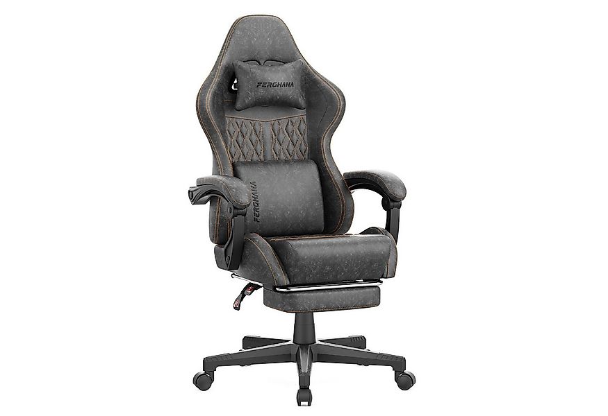 Ferghana Gaming-Stuhl Ergonomisch,Racing Gamer Sessel mit Fußstütze, Lenden günstig online kaufen