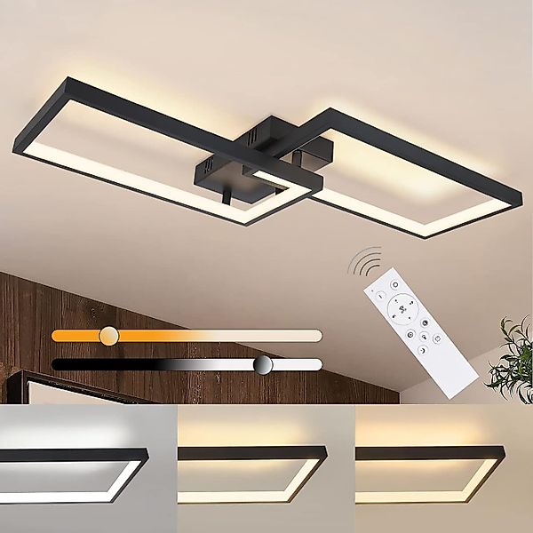 Nettlife LED Deckenleuchte Schwarz Deckenlampe 40W günstig online kaufen