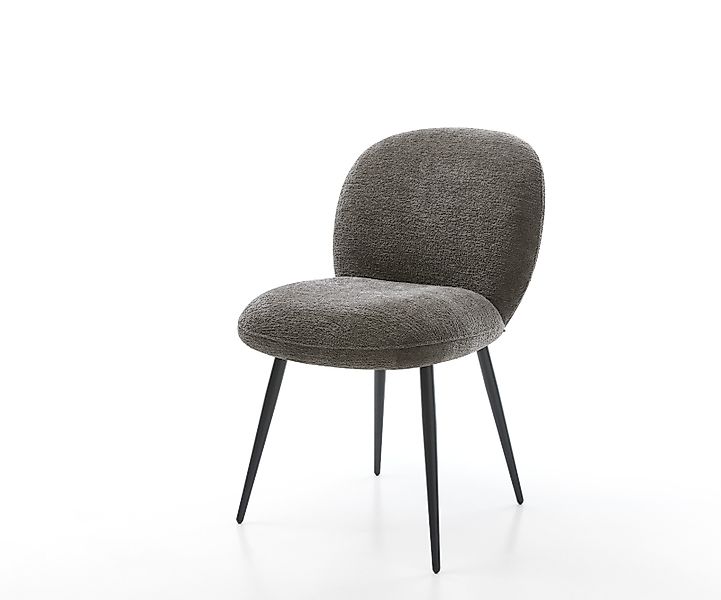 Esszimmerstuhl Nube-Flex Bouclé Soft Schlamm 4-Fuß konisch Schwarz Taschenf günstig online kaufen