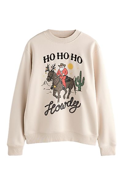 Next Sweater Rundhals-Sweatshirt mit weihnachtlichem Muster günstig online kaufen