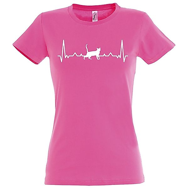 Youth Designz T-Shirt Heartbeat Katze Damen günstig online kaufen