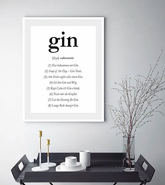 queence Bild »gin«, Sprüche & Texte, Spruch, gerahmt günstig online kaufen