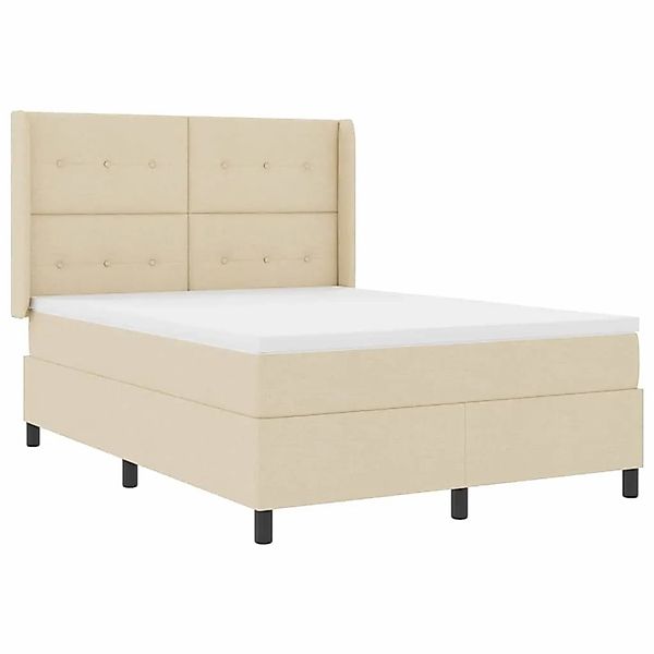 vidaXL LED Boxspringbett mit Matratze Creme 160 x 200 cm Stoff 3343516 günstig online kaufen