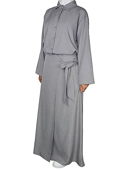 Aymasal Maxikleid 2 tlg. Liniertes Hemd & Rock Set EMIRA Abaya Alltagskleid günstig online kaufen