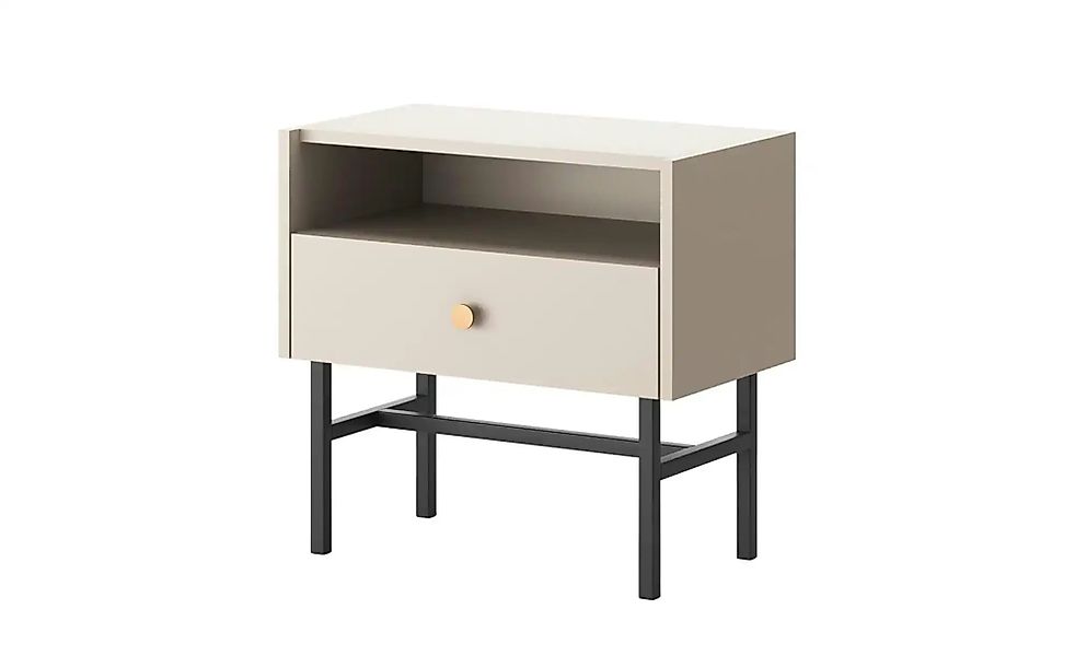 Selsey Nachtkommode mit schwarzem Kufengestell Divenos ¦ beige ¦ Maße (cm): günstig online kaufen