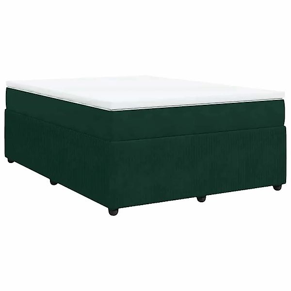 vidaXL Boxspringbett mit Matratze Dunkelgrün 140x190 cm Samt 3285641 günstig online kaufen
