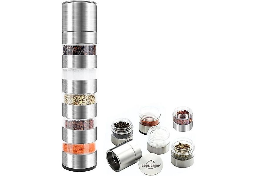 LuxusKollektion Küchenorganizer-Set 5-in-1 Mini Gewürzstreuer Set Edelstahl günstig online kaufen