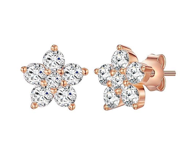 Rafaela Donata Paar Ohrstecker Blume roségold, mit Zirkonia günstig online kaufen